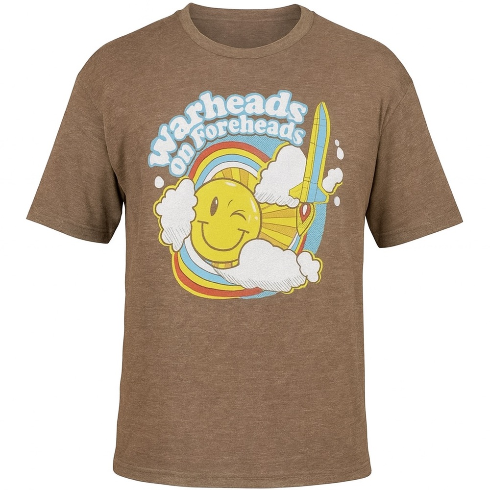 Grunt Style Warheads Foreheads Tee T Shirt‎ Brown 2XL Crew Neck Retro Grunge Y2K